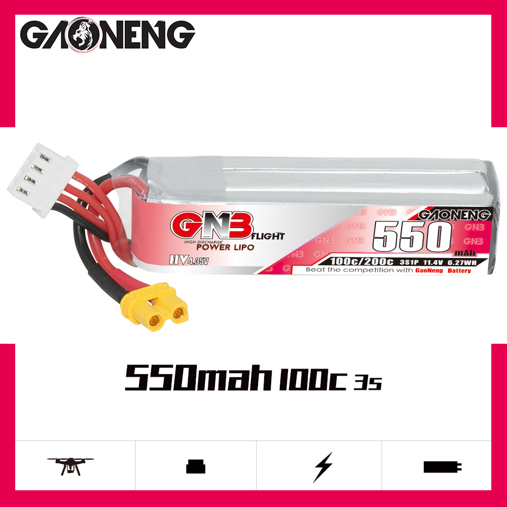 Batería Lipo GNB HV 11,4 V 550 - Drone Battery Lipo reseña y precio
